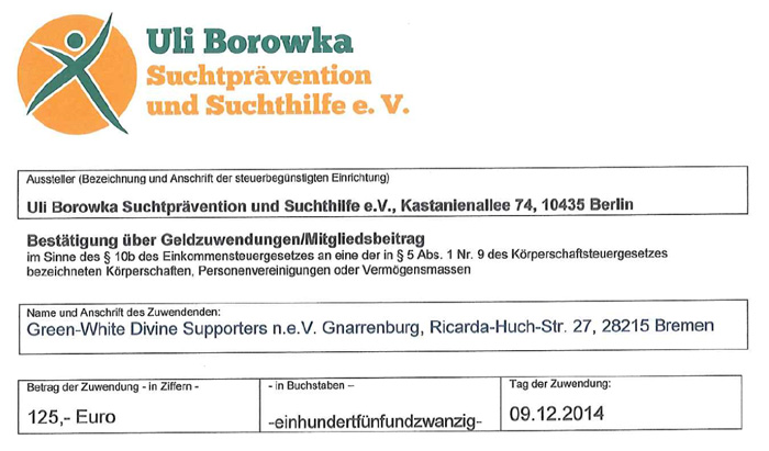 Spende an Uli Borowka